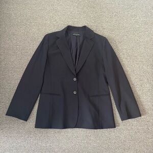 Lafayette 148 Double Button Women's Wool Blazer Size 12 Navy Blue Jacket